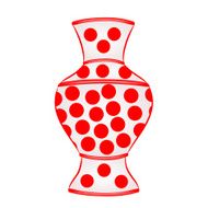Vase with red dots vector