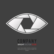Shutter eye conceptual flat abstract vector icon