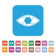 Shutter eye conceptual flat abstract vector icon N3