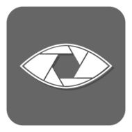 Shutter eye conceptual flat abstract vector icon N4