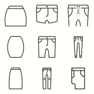 Skirts and Trousers icons set N2
