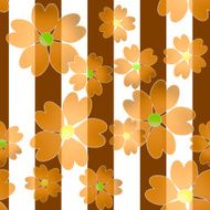 Seamless orange floral pattern background