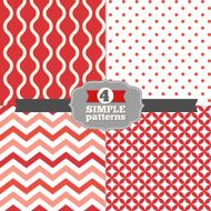 Set of Polka Dot Chevron Wave and Diamond Holiday Patterns