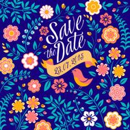 Flower wedding invitation card save the date greeting