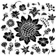 Flower silhouettes set