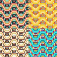 Retro different vector seamless patterns tiling N5