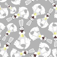 Seamless pattern with bunnies Background of animals Funny rab