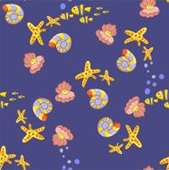 Vector seamless pattern with hand drawn fish N2