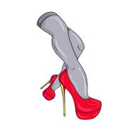 Sexy female legs in red shoes