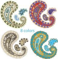 Traditional ornamental set Paisley design