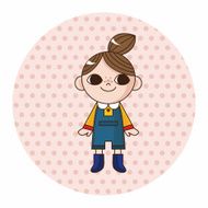 lady girl cartoon theme elements N147