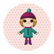 lady girl cartoon theme elements N148