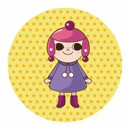 lady girl cartoon theme elements N149