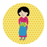 lady girl cartoon theme elements N153