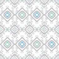 Vector grey blue tribal geometric seamless pattern