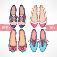 Set with hand-drawn shoes
