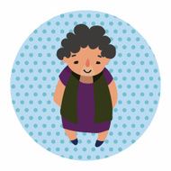 family grandmother character flat icon elements background eps10 N3