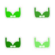 assembly realistic sticker design on paper brassiere