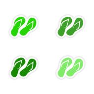 assembly realistic sticker design on paper slippers N2