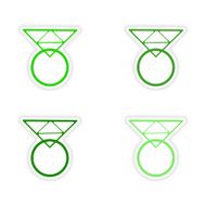 assembly realistic sticker design on paper rings N2