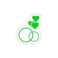 icon sticker realistic design on paper hearts N3