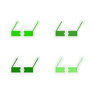 assembly realistic sticker design on paper glasses N3