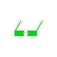 icon sticker realistic design on paper glasses N3