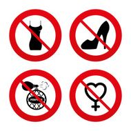 Women dress icon Sexy shoe sign Perfume N10