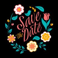 Flower wedding invitation card save the date greeting N2