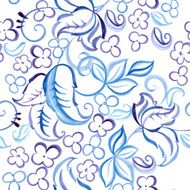 Watercolor floral seamless pattern Vector illustration N6