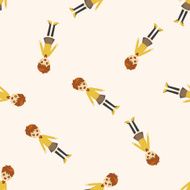 lady girl cartoon seamless pattern