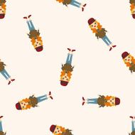 lady girl cartoon seamless pattern N3