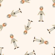 boy man cartoon seamless pattern N7