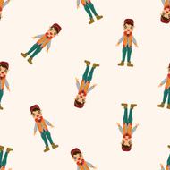 boy man cartoon seamless pattern N8