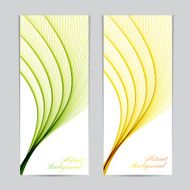 Two colorful banners with curved lines for greeting cards labels