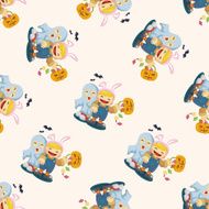 Halloween party costume seamless pattern