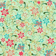 Pattern with floral elements and butterflies