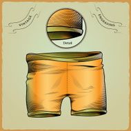 Clothes for swimmers Engraving style 5