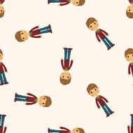 boy man cartoon seamless pattern N12