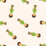 boy man cartoon seamless pattern N16