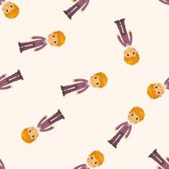 boy man cartoon seamless pattern N18