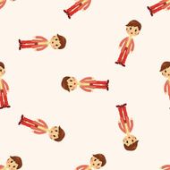 lady woman cartoon seamless pattern N5