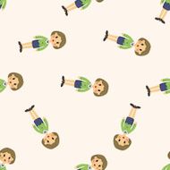lady woman cartoon seamless pattern N8