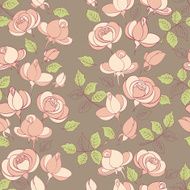 vintage roses seamless pattern vector illustration N6
