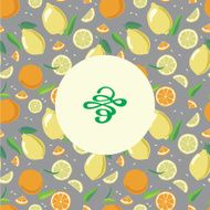 card with citrus pattern