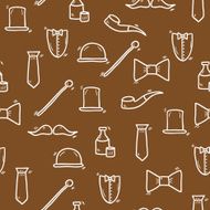 Seamless hand drawn background on gentlemen club theme