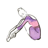 vector hand drawing ballerina figure watercolor N2