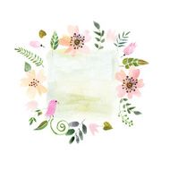 frame of painted watercolor