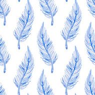 Watercolor feather pattern N3