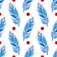 Watercolor feather pattern N4